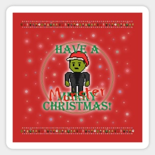 Have A Monster Christmas Pixel Frankenstein Monster! Sticker